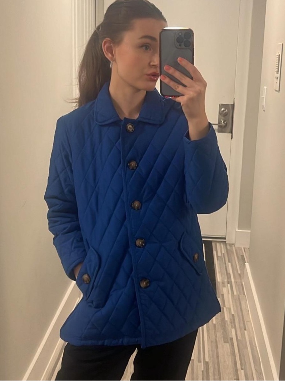 Royal blue Blair quilted puff jacket